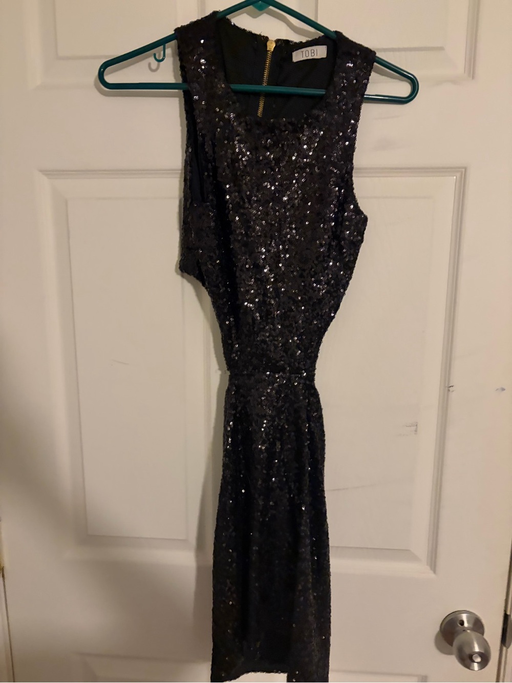 Tobi Black Sequin Sheath Dress